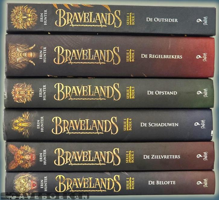 Bravelands - Erin Hunter - Fantoom - 6x - Hardcover, Boeken, Kinderboeken | Jeugd | 10 tot 12 jaar, Gelezen, Ophalen of Verzenden