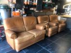 Echt lederen salon , 1x2zit + 2x1zit, Huis en Inrichting, Ophalen, Gebruikt