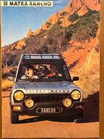 Simca MATRA RANCHO 1984 / Brochure de voiture Talbot, Comme neuf, Simca Matra Rancho / Talbot, Autres marques, Envoi