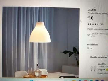 2 nieuwe hanglampen melodi ikea beschikbaar voor biedingen