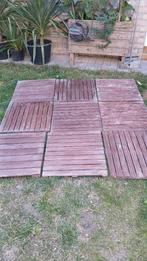 9 houten terrastegels 50x50, Tuin en Terras, Ophalen, Gebruikt, Hout