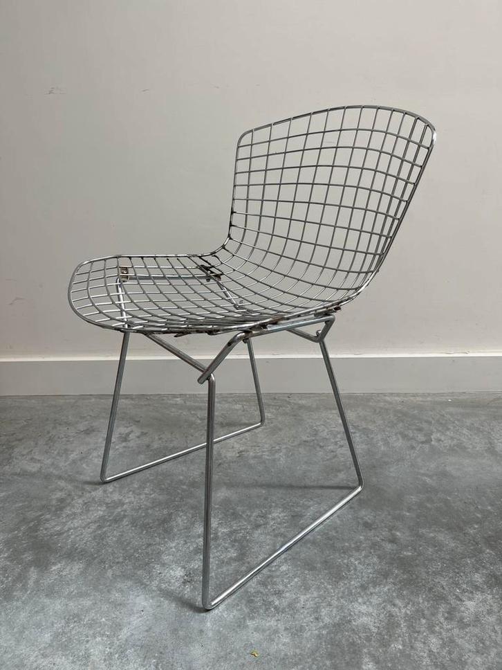 Harry Bertoia wire side chair - De Coene, Huis en Inrichting, Stoelen, Gebruikt, Eén, Metaal, Overige kleuren, Ophalen