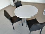 Ronde tafel met drie stoelen, Huis en Inrichting, Ophalen, 50 tot 100 cm, 100 tot 150 cm, Rond