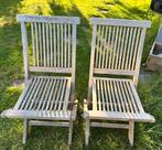 2 chaises pliables en teck, Ophalen, Gebruikt, Teakhout
