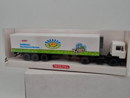 MAN vrachtwagen Goldblume Zuivelproducten - Wiking 1/87, Hobby en Vrije tijd, Modelauto's | 1:87, Zo goed als nieuw, Bus of Vrachtwagen