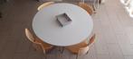 Ronde eettafel met 4 stoelen, Huis en Inrichting, Tafels | Eettafels, Metaal, Gebruikt, Ophalen