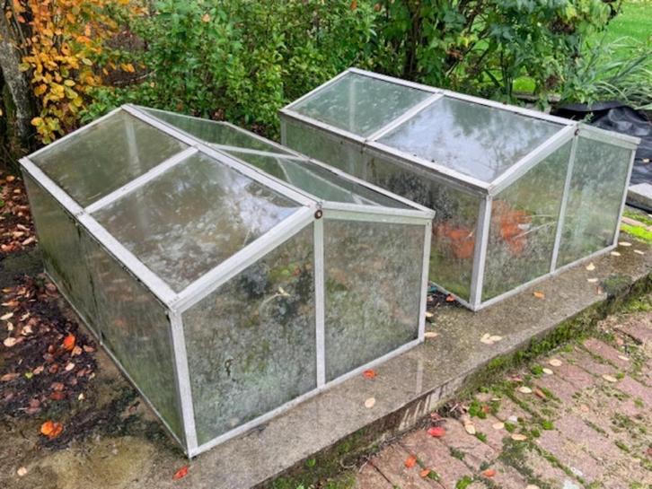 Deux Mini-serres, Tuin en Terras, Kassen, Gebruikt, Kweekkas, Aluminium, Glas, Ophalen