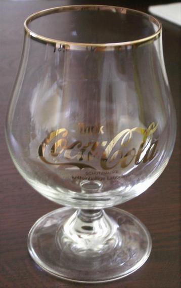 Coca Cola cognac glas op voet goudkleurige tekst 0,3L beschikbaar voor biedingen