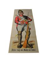 Antieke levensgrote Lithografie van Soldaat, Antiek en Kunst, Kunst | Litho's en Zeefdrukken, Ophalen of Verzenden