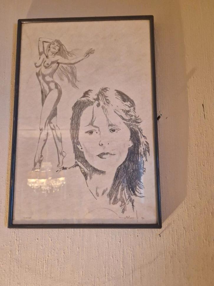 Naakt Pentekening van Mattelaer frans "  dansen", Antiek en Kunst, Kunst | Tekeningen en Fotografie, Ophalen