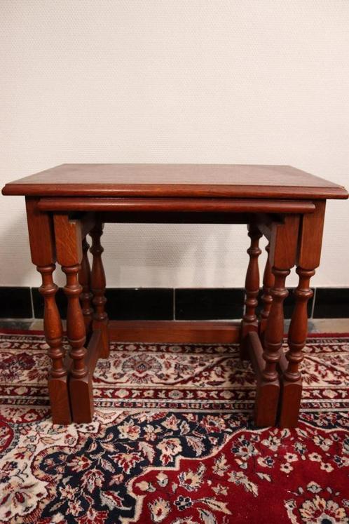Vintage houten bijzet tafel (set van 2), jaren 70, Antiek en Kunst, Antiek | Meubels | Tafels, Ophalen