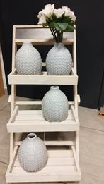 Lot 4 vases pots champêtre déco mariage boho bleu de gris, Blauw, Gebruikt, Ophalen