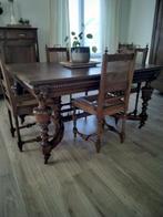 Antieke Mechelse tafel met 6 stoelen te koop, Ophalen