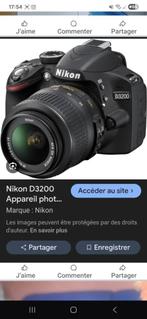 Appareils photo NIKON D3200, Audio, Tv en Foto, Fotocamera's Digitaal, Ophalen of Verzenden, Gebruikt, Compact, Nikon