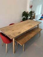 Houten eettafel met bijbehorende bank, Ophalen, Gebruikt
