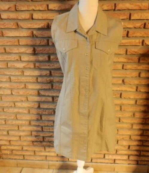(18) -robe femme t.40 beige - poker -, Kleding | Dames, Jurken, Zo goed als nieuw, Maat 38/40 (M), Beige, Knielengte, Ophalen of Verzenden