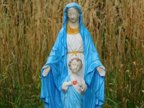 Maria met Jezus heilig hart, vol stenen kerkbeeld., Antiek en Kunst, Antiek | Religieuze voorwerpen, Ophalen of Verzenden