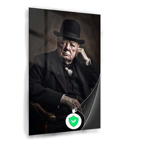 Poster de portrait de Winston Churchill 50 x 75 cm brillant, Antiquités & Art, Art | Dessins & Photographie, Envoi