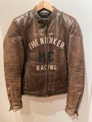 Leather Motorbike Men Jacket The Rokker Commpany Size 48
