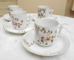 4 tasses et soucoupes porcelaine Fuisseaux Baudour, Enlèvement ou Envoi