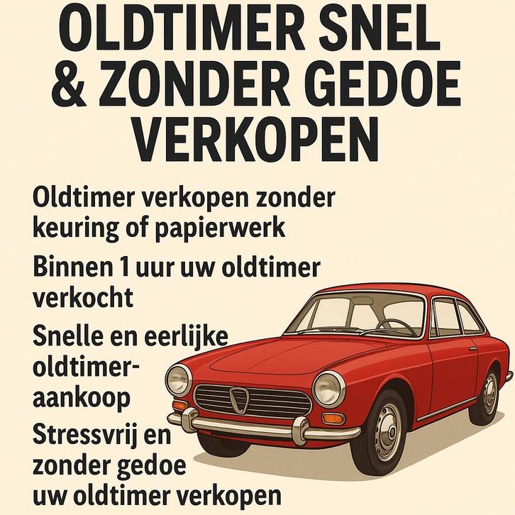 Oldtimer Opkoop Zonder Keuring of Papierwerk, Auto's, Oldtimers, Particulier, Ophalen