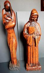 Twee houten beelden, zie foto's, Ophalen