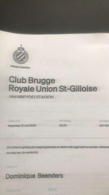 Billetterie Club Bruges - Union