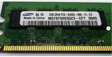 1 module RAM geheugen DDR2 Samsung Dimm, 2GB beschikbaar voor biedingen