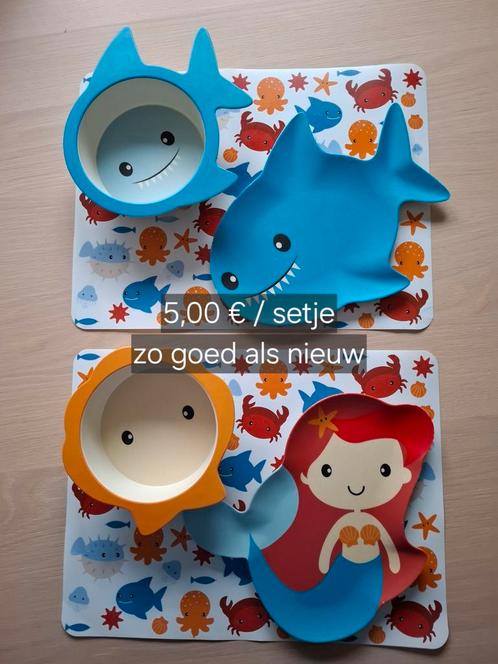Eetset voor kinderen Yummy haai en zeemeermin, Kinderen en Baby's, Kinderspulletjes, Zo goed als nieuw, Ophalen of Verzenden