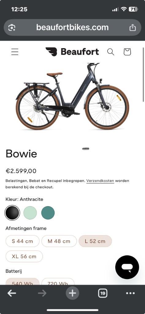 Elecktische fiets slechts 1500 km Beaufort Bowie, Fietsen en Brommers, Elektrische fietsen, Zo goed als nieuw, Overige merken
