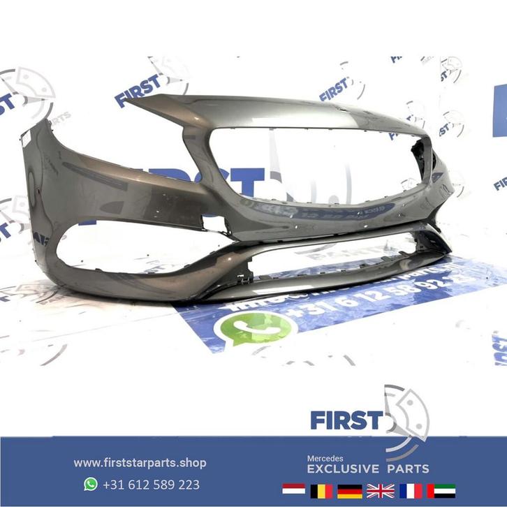 W176 FACELIFT AMG VOORBUMPER 787 GRIJS ORIGINEEL Mercedes A, Auto-onderdelen, Carrosserie, Bumper, Mercedes-Benz, Voor, Gebruikt