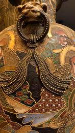 SPLENDID GOLD 24 CARATS GILDING SATSUMA BIG VASE, Antiek en Kunst, Ophalen