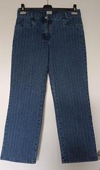 blauwe jeans met witte strepen, Kleding | Dames, Blauw, Maat 42/44 (L), Ophalen of Verzenden, Zo goed als nieuw