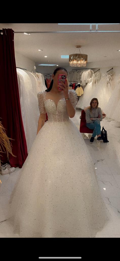 Robe de mariée, Kleding | Dames, Trouwkleding en Trouwaccessoires, Zo goed als nieuw, Trouwjurk, Wit, Ophalen