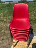 KANTINESTOELEN ROOD 8 st, Huis en Inrichting, Stoelen, Gebruikt, Ophalen of Verzenden, Modern, Rood