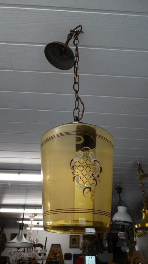 oud geel/goud hallustertje, Antiek en Kunst, Antiek | Verlichting, Ophalen