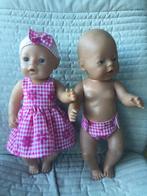 154. Babyborn: Nieuw roos zomerjurkje met pampertje en haarb, Ophalen of Verzenden, Nieuw, Babypop