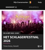 Twee tickets schlagerfestival 2026, Tickets & Billets, Deux personnes