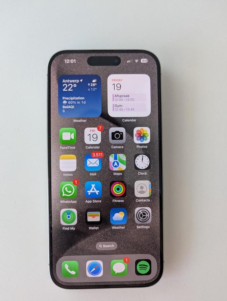 Apple iPhone 15 Pro (256 Gb Natural Titanium), Telecommunicatie, Mobiele telefoons | Apple iPhone, 256 GB, iPhone 15 Pro, Ophalen