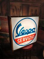 Oude vintage vespa lichtreclame lichtbak 65 x 65 cm, Verzamelen, Ophalen of Verzenden, Gebruikt
