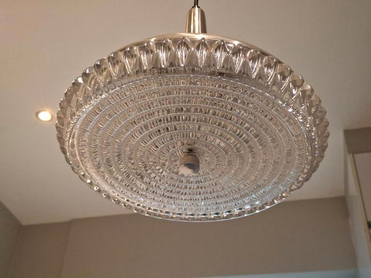 Lampe suspendue de l'ère spatiale du milieu du XXe siècle., Maison & Meubles, Lampes | Suspensions, Utilisé, Moins de 50 cm, Verre