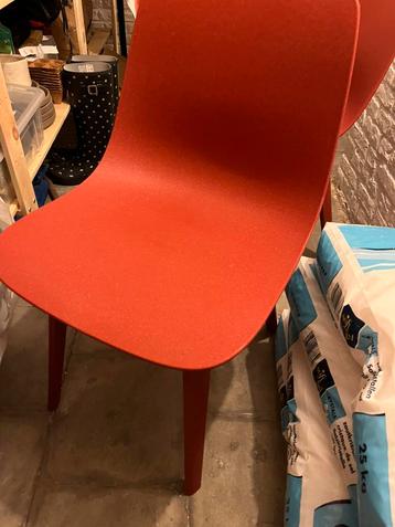 Lot 4 chaises IKEA modèle Odger rouges et bleues, Enlèvement, Utilisé, Bois