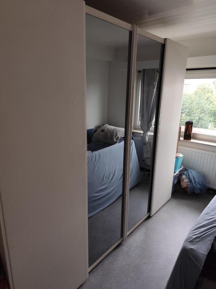 Schuifbare garderobekast, Huis en Inrichting, Kasten | Kleerkasten, Gebruikt, 200 cm of meer, 200 cm of meer, 50 tot 75 cm, Met deur(en)