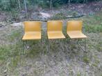 Vintage 3 gele design stoelen, Huis en Inrichting, Stoelen, Ophalen, Zo goed als nieuw