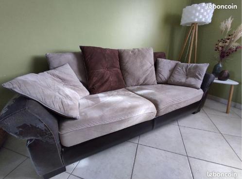 Canapé 2 personnes tissu et simili cuir, Huis en Inrichting, Zetels | Zetels, Gebruikt, Rechte bank, Tweepersoons, 150 tot 200 cm