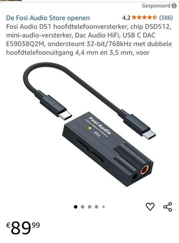 Fosi versterker/dongle vr koptelefoon.usb c-audio jack 3.5mm beschikbaar voor biedingen