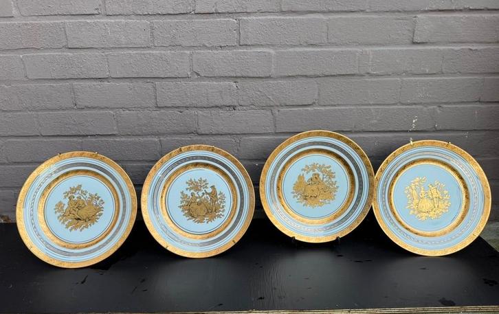 Set van 4 Limoges Porcelaines Ternet borden – gouddecor, Antiquités & Art, Antiquités | Porcelaine, Enlèvement ou Envoi