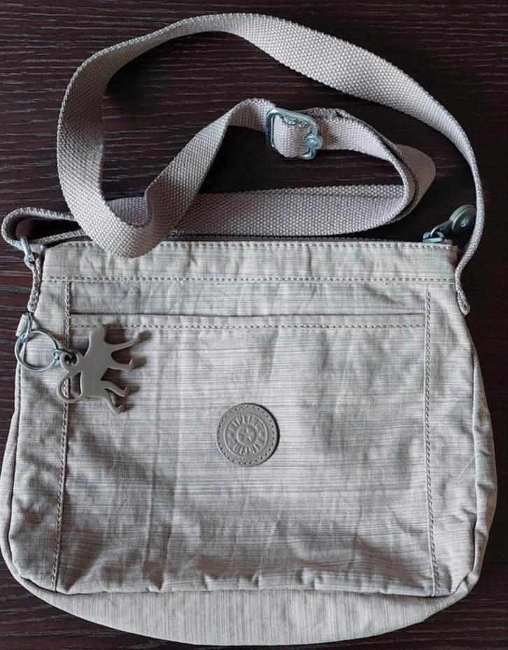 Grijs/bruin handtasje Kipling, Handtassen en Accessoires, Tassen | Schoudertassen, Zo goed als nieuw, Kipling, Beige, Ophalen of Verzenden