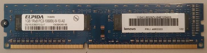 1GB DDR3 RAM geheugen voor desktop, Computers en Software, RAM geheugen, Zo goed als nieuw, Desktop, 1 GB of minder, DDR3, Ophalen of Verzenden