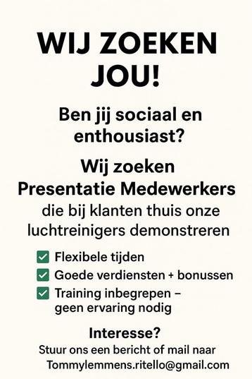 Wil je een extra inkomen ? beschikbaar voor biedingen